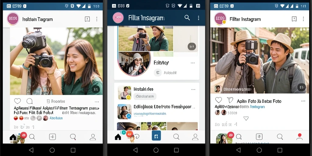 Antarmuka EE789 yang intuitif untuk aplikasi Filter Instagram.