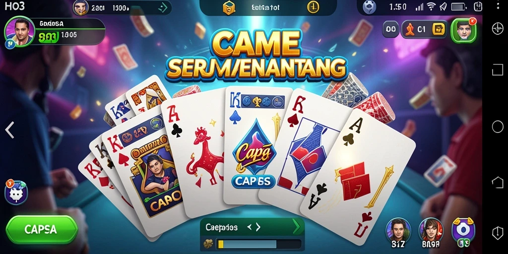 Tampilan antarmuka dan aksi seru dalam permainan Capsa HO3.