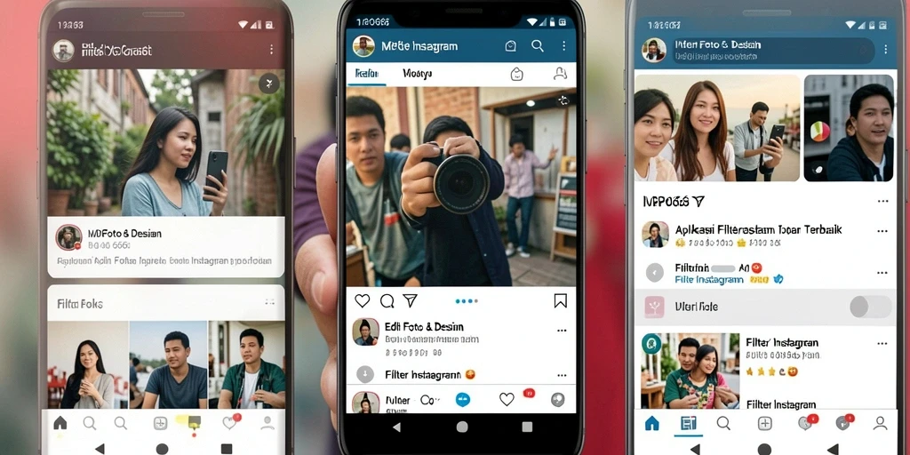 Tampilan antarmuka MPO666 dengan beragam filter Instagram yang menarik.