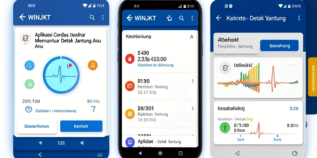 Tampilan antarmuka aplikasi WINJKT yang intuitif untuk pemantauan detak jantung.
