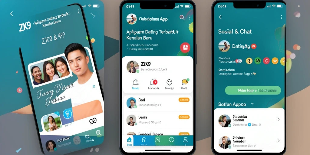 Antarmuka ZK9 yang menarik dan fungsional untuk aplikasi Dating App.
