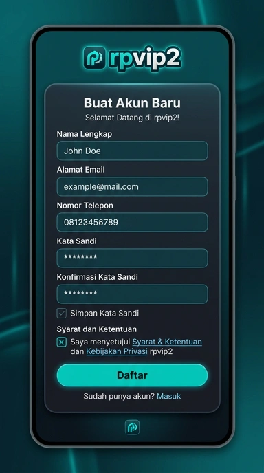 Cara Mudah Registrasi Akun rpvip2 untuk Pengguna Android